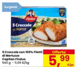 Eurospar 5 Croccole con 100% Filetti di Merluzzo Capitan Findus offerta