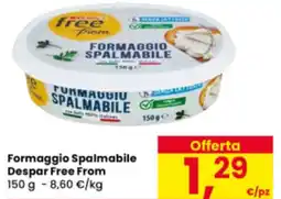 Eurospar Formaggio Spalmabile Despar Free From offerta