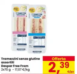Eurospar Tramezzini senza glutine assortiti Despar Free From offerta