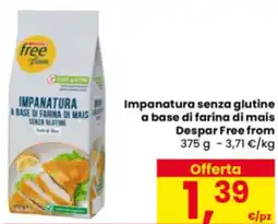 Eurospar Impanatura senza glutine a base di farina di mais Despar Free from offerta