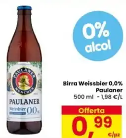Eurospar Birra Weissbier 0,0% Paulaner offerta