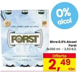 Eurospar Birra 0,0% Alcool Forst offerta