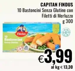 Famila CAPITAN FINDUS 10 Bastoncini Senza Glutine con Filetti di Merluzzo offerta