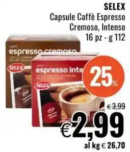 Famila SELEX Capsule Caffè Espresso Cremoso, Intenso offerta