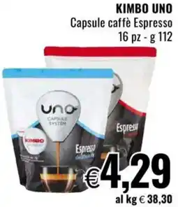 Famila KIMBO UNO Capsule caffè Espresso offerta