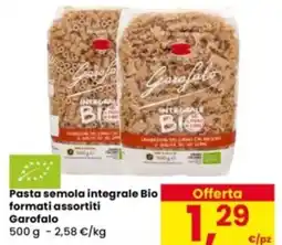Eurospar Pasta semola integrale Bio formati assortiti Garofalo offerta