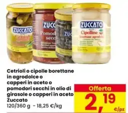 Eurospar Cetrioli o cipolle borettane in agrodolce o capperi in aceto o pomodori secchi in olio di girasole offerta