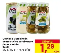 Eurospar Cetrioli o Cipolline in aceto o Olive verdi o nere denocciolate offerta