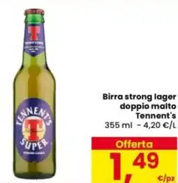Eurospar Birra strong lager doppio malto Tennent's offerta