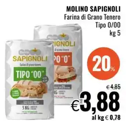 Famila MOLINO SAPIGNOLI Farina di Grano Tenero Tipo 0/00 offerta