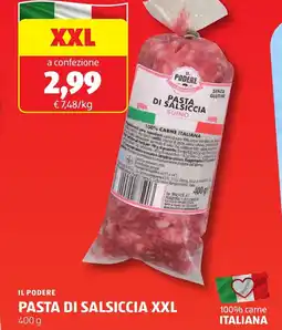 ALDI Il podere pasta di salsiccia XXL offerta