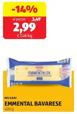 ALDI Milsani emmental bavarese offerta