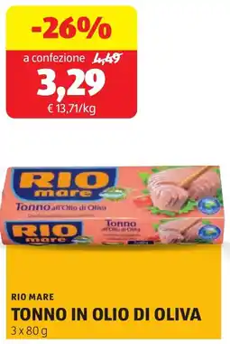 ALDI Rio mare tonno in olio di oliva offerta