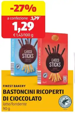 ALDI Finest bakery bastoncini ricoperti di cioccolato offerta