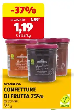 ALDI Grandessa confetture di frutta 75% offerta