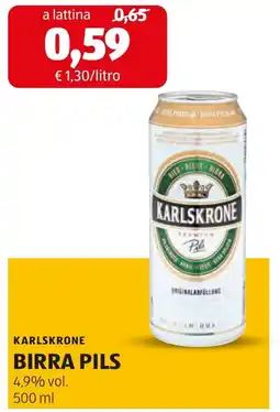 ALDI Karlskrone birra pils offerta