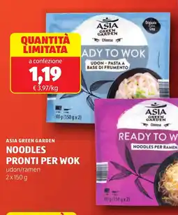 ALDI Asia green garden noodles pronti per wok offerta