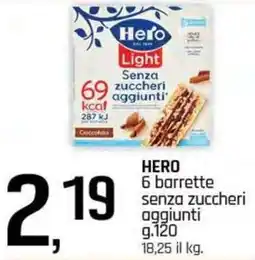 Famila Superstore HERO 6 barrette senza zuccheri aggiunti offerta