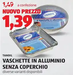 ALDI Tandil vaschette in alluminio senza coperchio offerta