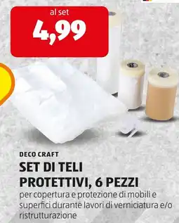 ALDI Deco craft set di teli protettivi, 6 pezzi offerta