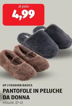ALDI Up 2 fashion basics pantofole in peluche da donna offerta