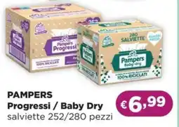 La Saponeria PAMPERS Progressi/Baby Dry salviette offerta