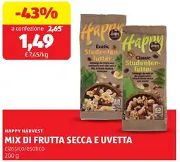 ALDI Happy harvest mix di frutta secca e uvetta offerta