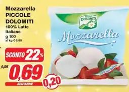 Prix Quality Mozzarella PICCOLE DOLOMITI 100% Latte Italiano offerta