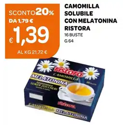 Ekom Camomilla solubile con melatonina RISTORA offerta