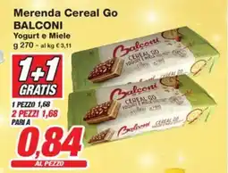 Prix Quality Merenda Cereal Go BALCONI Yogurt e Miele offerta