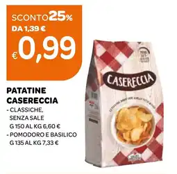 Ekom Patatine casereccia classiche, senza sale e pomodoro e basilico offerta