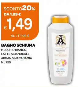 Ekom Bagno schiuma muschio bianco, latte & mandorle, argan & macadamia offerta