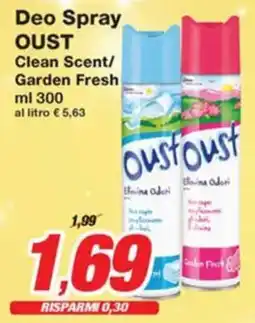 Prix Quality Deo Spray OUST Clean Scent/ Garden Fresh offerta
