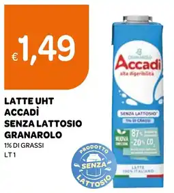 Ekom Latte uht accadì senza lattosio granarolo 1% di grassi offerta