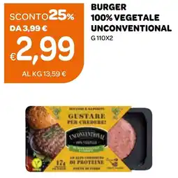 Ekom Burger 100% vegetale unconventional offerta