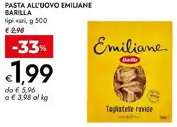 Bennet Pasta all'uovo emiliane BARILLA offerta