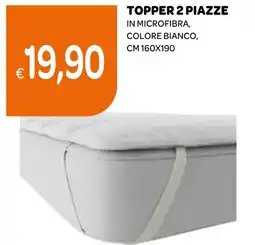 Ekom Topper 2 piazze in microfibra, colore bianco, offerta