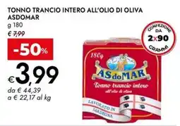 Bennet Tonno trancio intero all'olio di oliva ASDOMAR offerta