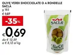 Bennet Olive verdi snocciolate o a rondelle SACLA offerta