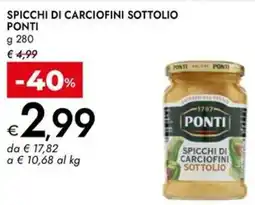 Bennet Spicchi di carciofini sottolio PONTI offerta