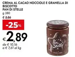 Bennet Crema al cacao nocciole e granella di biscotto PAN DI STELLE offerta