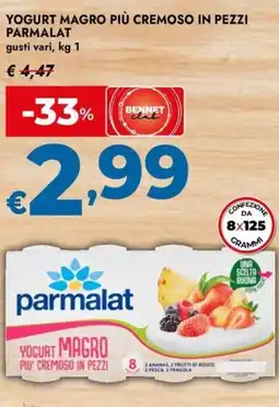 Bennet Yogurt magro più cremoso in pezzi PARMALAT offerta