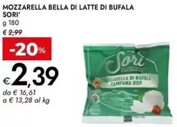 Bennet Mozzarella bella di latte di bufala SORI' offerta