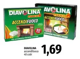 Famila DIAVOLINA accendifuoco 40 cubi offerta