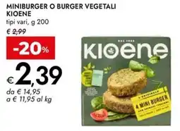 Bennet Miniburger o burger vegetali KIOENE offerta