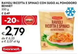 Bennet Ravioli ricotta e spinaci con sugo al pomodoro BENNET offerta