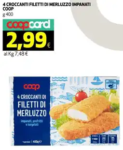Coop 4 croccanti filetti di merluzzo impanati COOP offerta