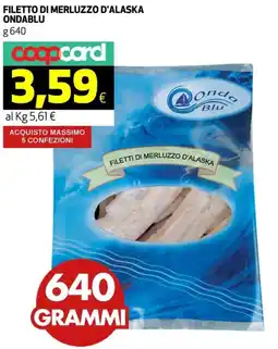 Coop Filetto di merluzzo d'alaska ONDABLU offerta