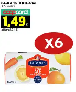 Coop la doria succo di frutta brik offerta