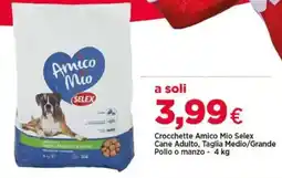 Famila Crocchette Amico Mio Selex Cane Adulto, Taglia Medio/Grande Pollo o manzo offerta